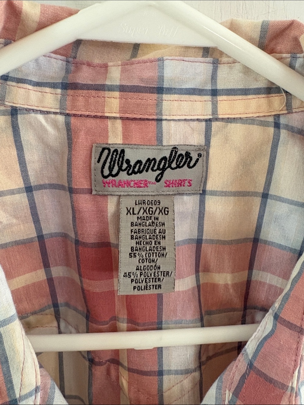 Wrangler Wrancher red plaid short sleeve button down western shirt Size XL - Picture 6 of 7